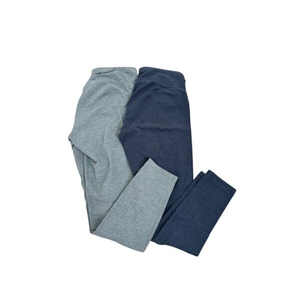 Lauren Conrad Womens Stretch Leggings 2-Pack Gray & Navy Size S Short - Picture 1 of 6